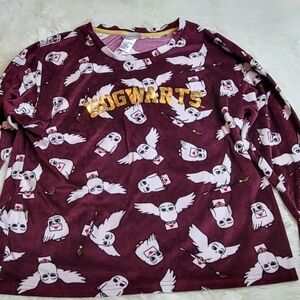 Wizarding World Harry Potter Ladies Pajamas Shirt Large 12/14 Hogwarts NWOT
